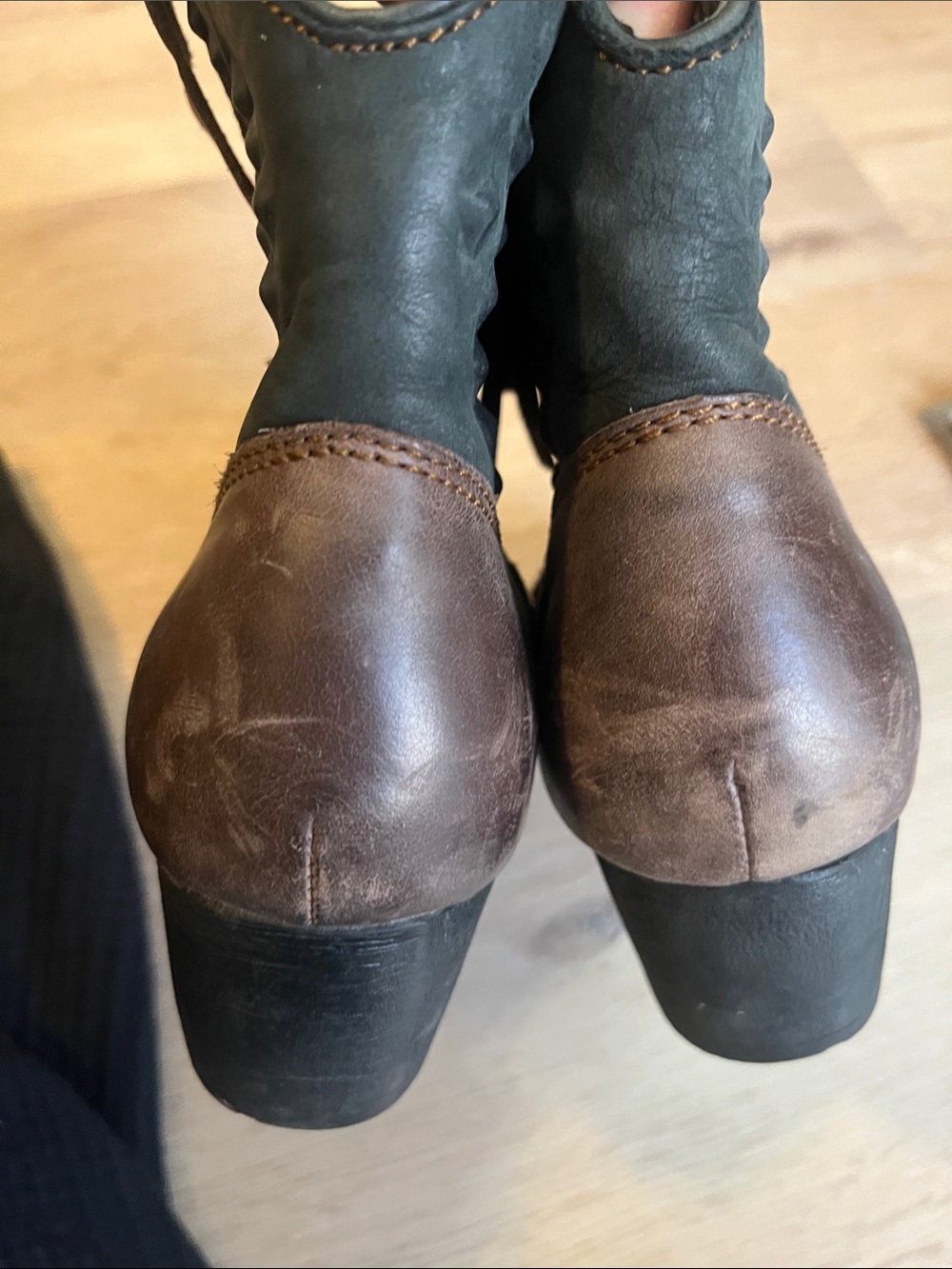 Born Brown and Black Leather Ankle Western Booties - Picture 7 of 7
